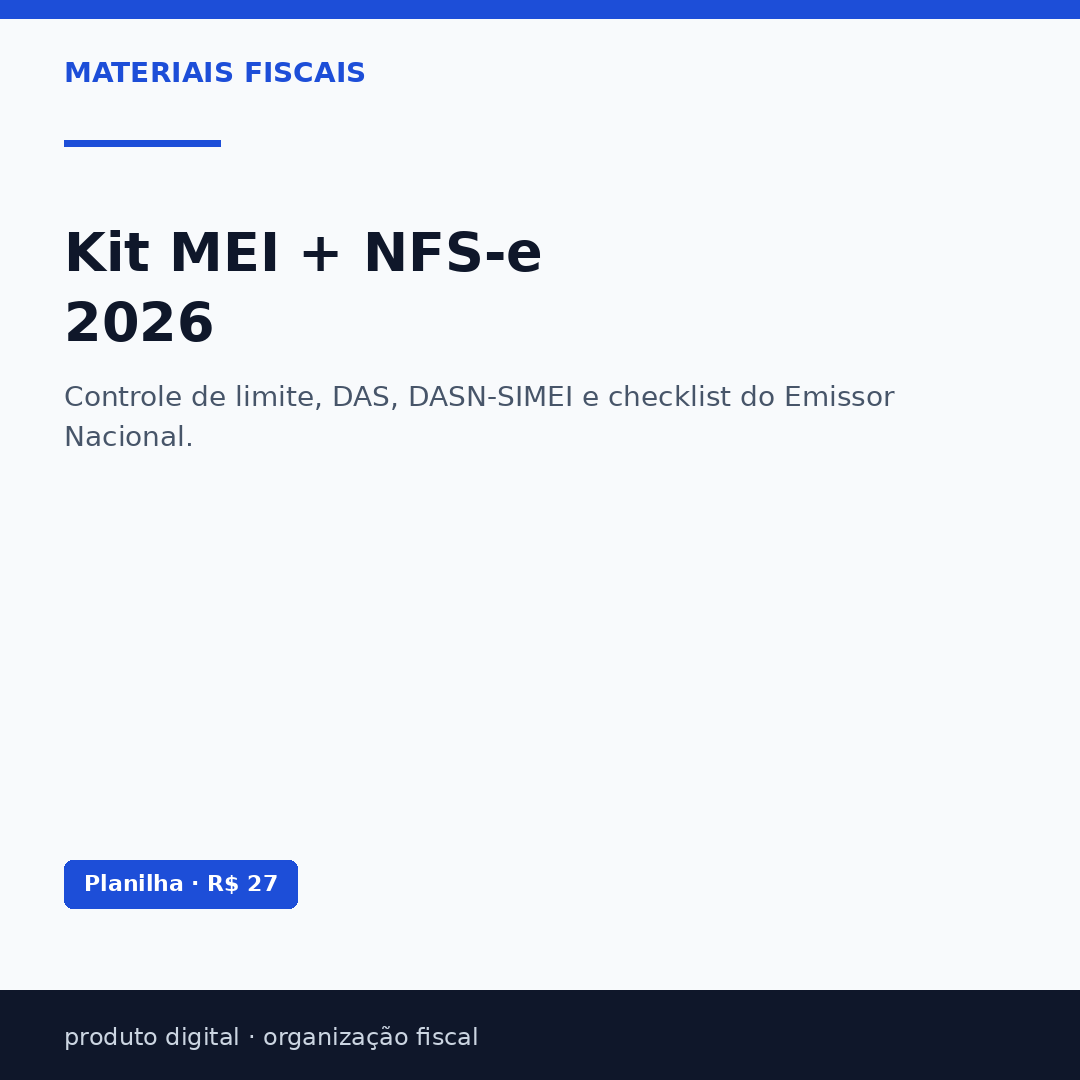 Capa de Kit MEI + NFS-e 2026
